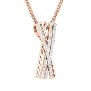 Anna Criss Cross Diamond Pendant For Office Wear